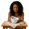350ml Black Wobble Tea Cup - Porcelain Teacup with Tea Strainer, Unique Tilt Base, Stylish & Functional Home & Office Drinkware