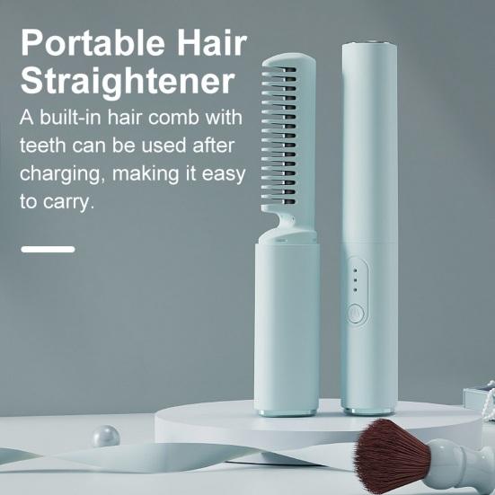 Щетка-выпрямитель для волос, 3 температуры, быстрый нагрев, аккумуляторная беспроводная отрицательные ионы, тип C, горячая щетка, электрическая расческа для вьющихся волос