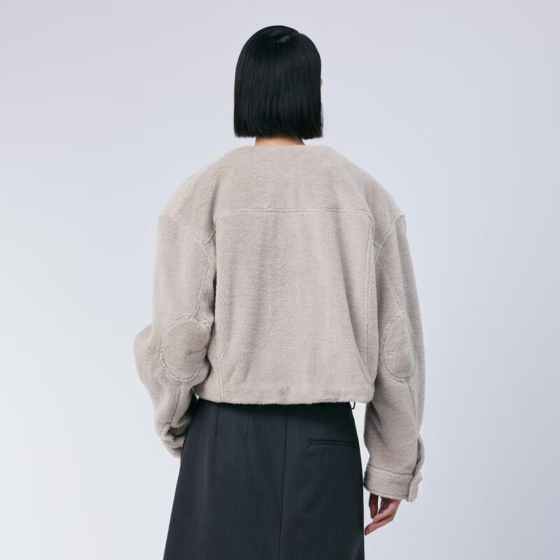 JNBY Весенняя свободная куртка с круглым вырезом из искусственного меха, 24