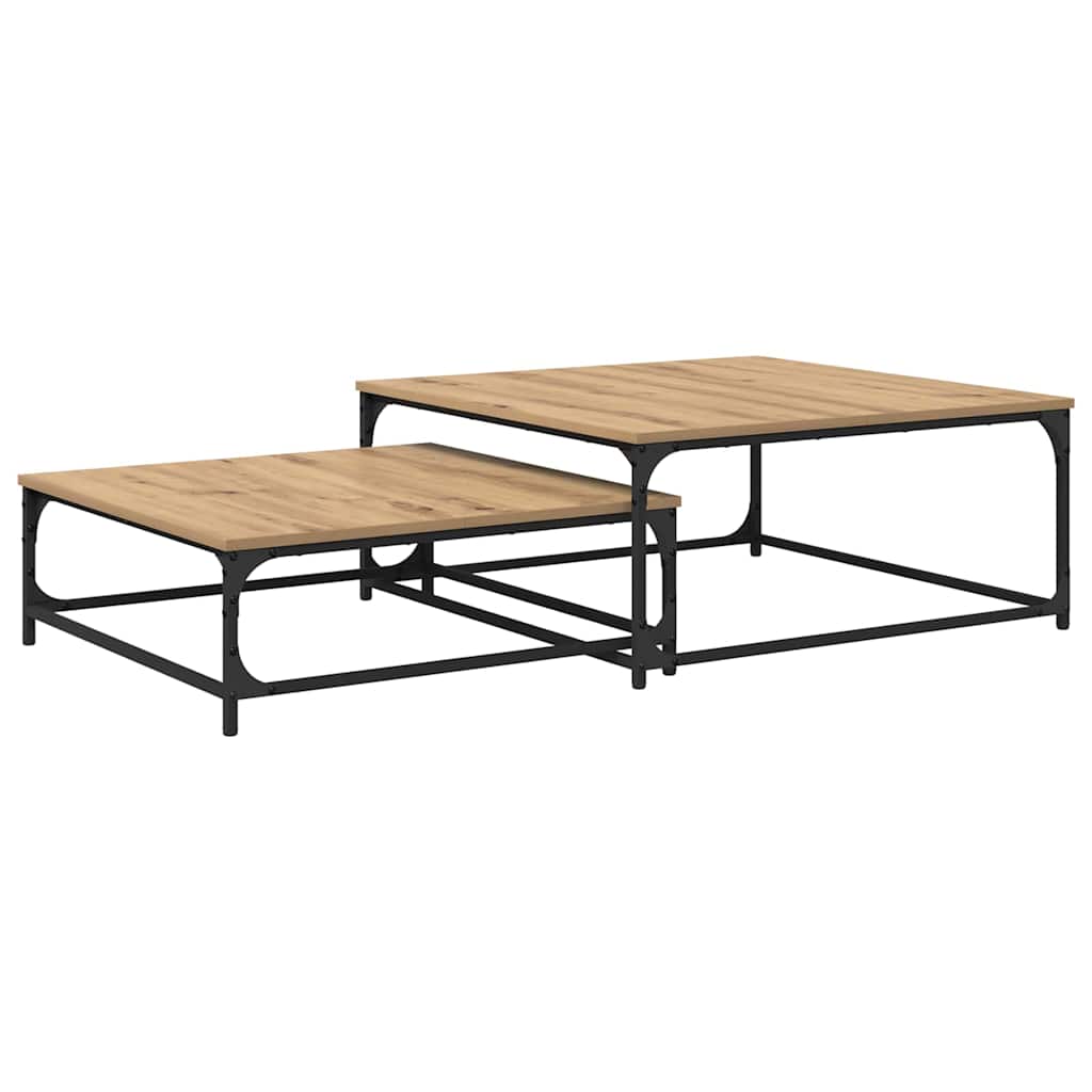 Coffee Table Set 2 pcs Artisan Oak Wood Composite