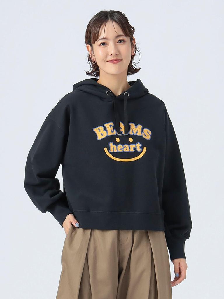 Beams Heart Women's College Smile Hoodie, Black, One Size