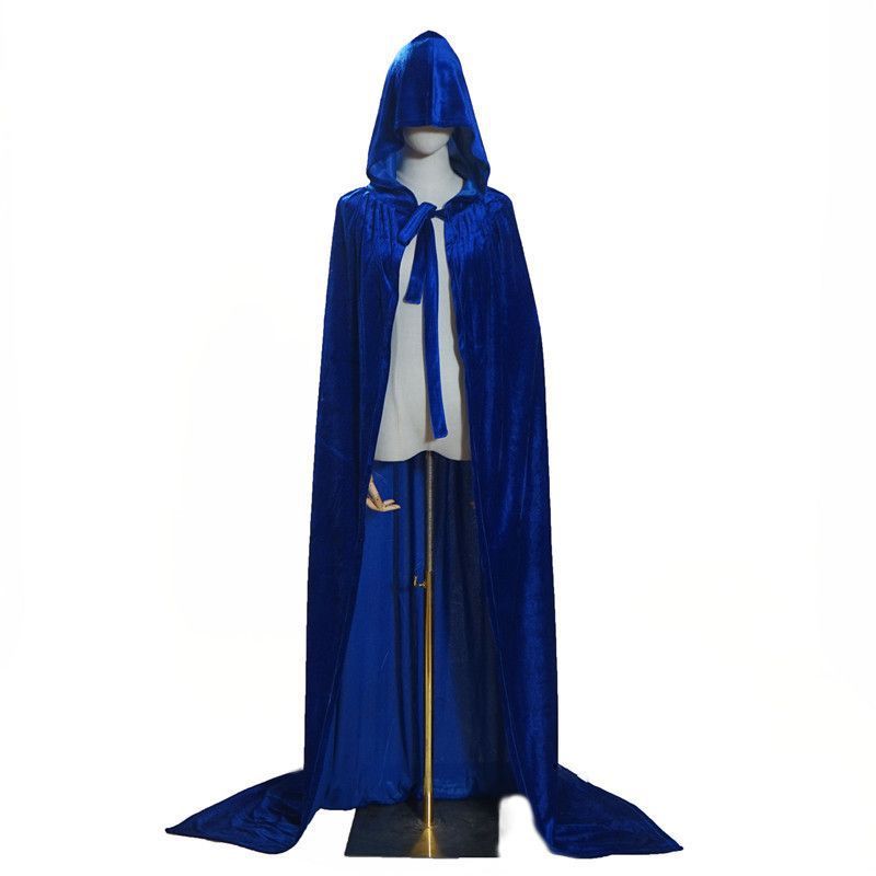 In Stock Halloween Cloak Velvet Cape Hooded Medieval Vampire Shawl Cosplay cosplay