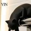 Декоративные крючки для ремешков 3D-печатный кот-сиделка на полке с фонариком, причудливая фигурка-крючок, настенный декор в рустикальном стиле, для ключей, статуэтка на край книги,
