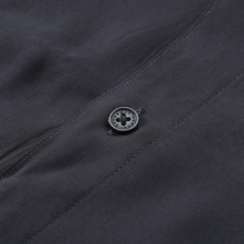 Armani Exchange Серия "Устойчивое развитие" Однотонная рубашка с длинным рукавом, на пуговицах, повседневная, свободного кроя, мужская, Черная 6RZC10-ZNRNZ-1200