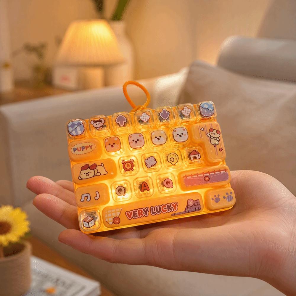 26-Key Decompression Button Toy Transparent Dual-Tone Keyboard Keychain Kids Bag Pendant