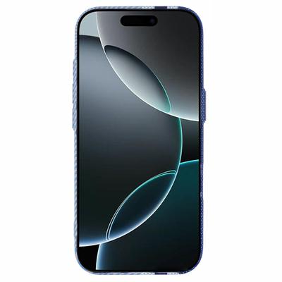 Чехол для iPhone 16 Pro, совместимый с чехлом MagSafe Carbon Fiber Texture Water-Transfer PC Phone Cover