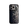 Гальванизированный чехол со змеиным узором для iPhone 16 Pro Max/17/15/14 с большим окном