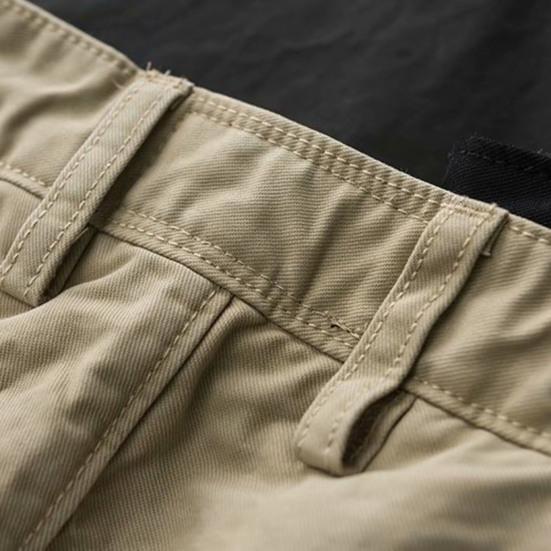 Men Shorts Solid Color Zipper Knee Length Casual Students Pants for Daily Wear