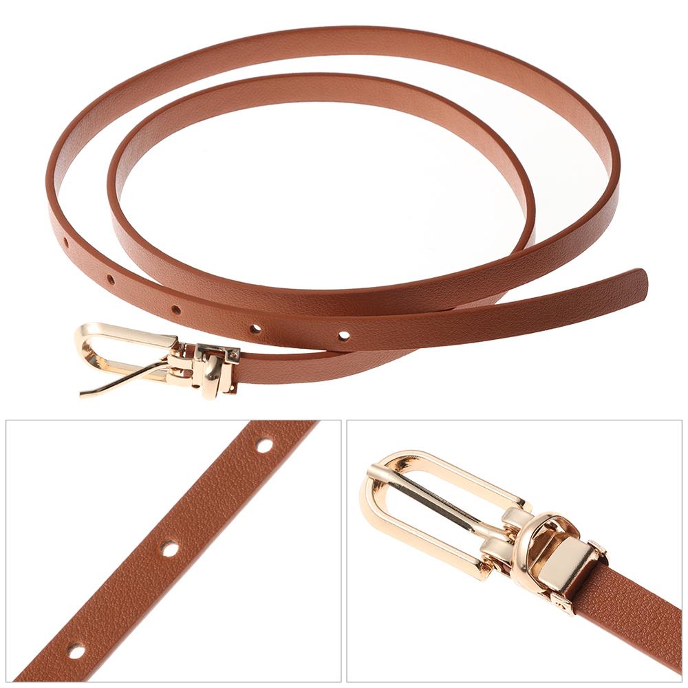 Women Sweater Candy Color Thin Skinny Waistband Adjustable Belt Dress Strap Faux Leather Belts