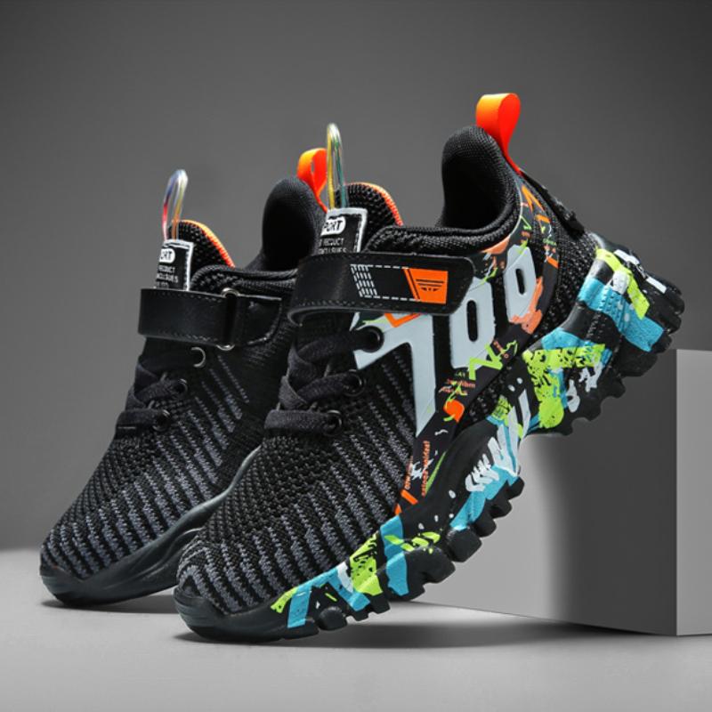 Детская спортивная обувь для мальчиков, кроссовки для бега, повседневные кроссовки, дышащая детская модная обувь, легкая обувь