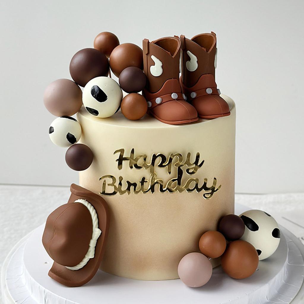 Cowboy Cake Decorations Cowboy Themed Party Decorations Cowboy Hat Boots Disco Ball Cake Topper for Western Birthday Party