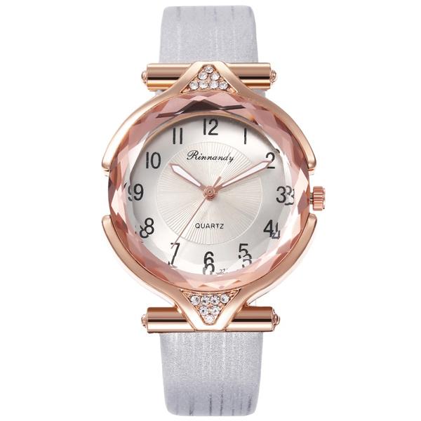 Минималистичные кожаные часы для женщин, повседневное платье, кварцевые часы, женские кристаллы, элегантные наручные часы