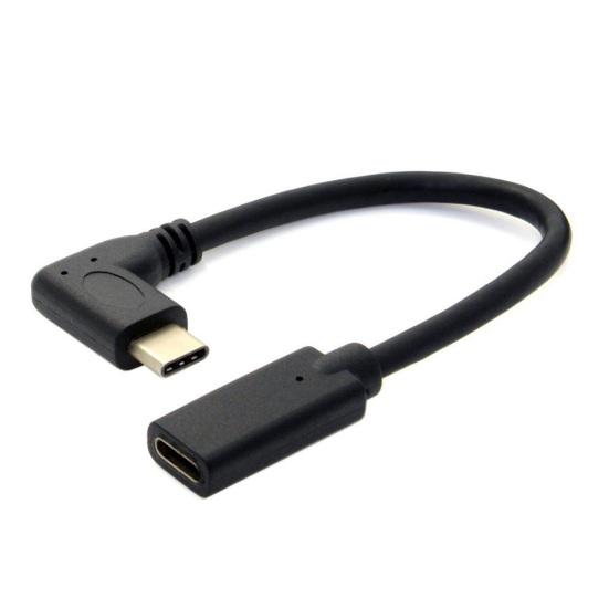 20cm USB 3.1 Type C Male To Female 90 Degree Right Angled Extension Data Cable