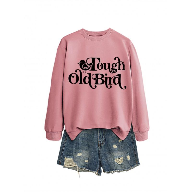 Womens Oversized Cotton Hoodie Sweatshirt With Bold Print - Casual Winter Top Daily Wear