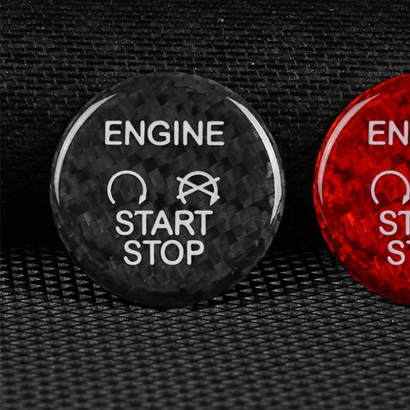 For Ford Focus MK3 2015-2018 Escape Kuga 2013-2019 Car Engine Real Carbon Fiber Start Stop Button Trim Sticker Cover Accessories