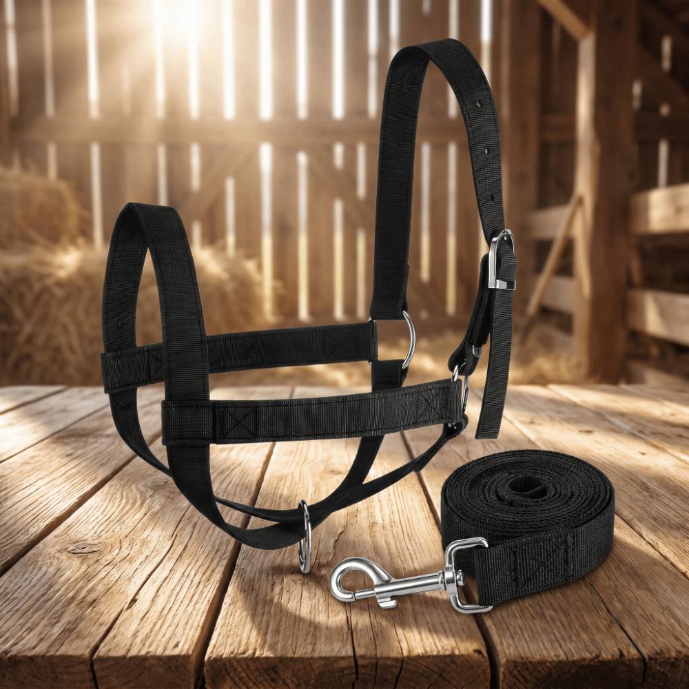 Heavy Duty Cow Halter with Lead Adjustable Livestock Strap Calf Training Rope Farm Use