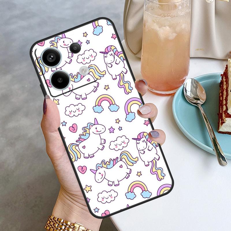 Милый Чехол-Радужный Единорог Для Xiaomi Redmi Note 13 8 9 10 11 12 Pro 12S 11S 10S 9S Redmi 13C 9C 10C 12C Обложка