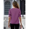 Summer Women's Shirt V-neck Temperament Bubble Sleeve Solid Colour Shirt Short Sleeve Top