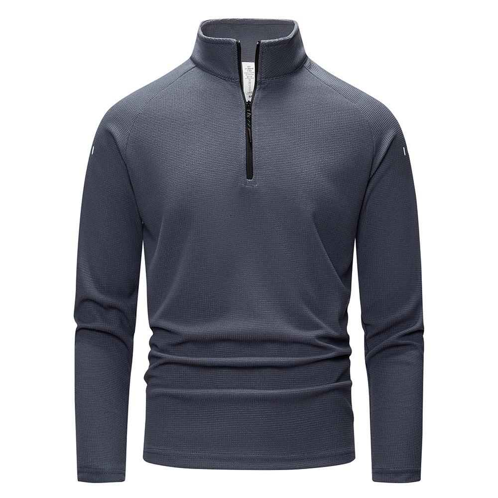 Мужская быстросохнущая эластичная футболка с длинным рукавом - Зимний базовый слой из флиса с начесом для пеших походов