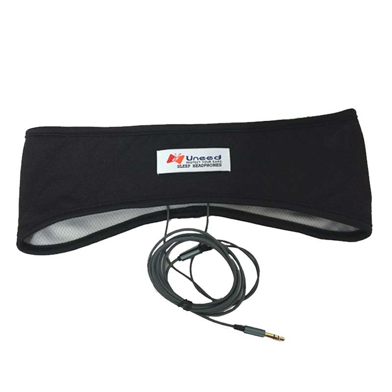Спортивные наушники Маска для сна Шумоподавляющая повязка на голову Проводная гарнитура 3,5 мм Музыкальный плеер для смартфона ПК