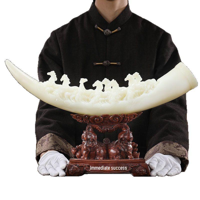 Ivory Chinese-Inspired TV Cabinet & Wine Storage for Living Room