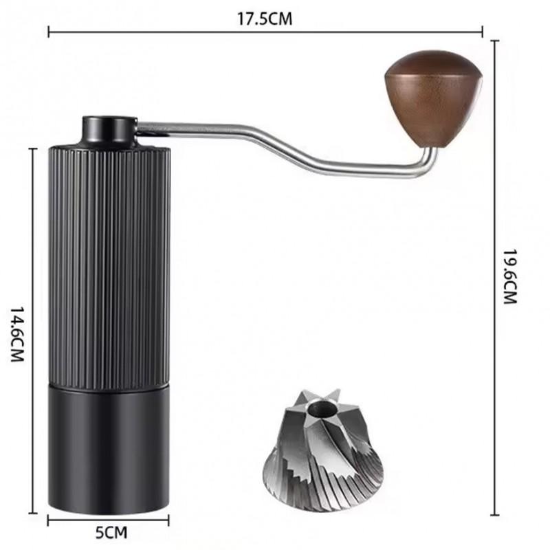 Manual Coffee Grinder With CNC Precision Steel Burr Aluminum Body Portable Hand-Crank Home Use