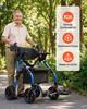 2-in-1 Rollator Walker & Transport Chair for Seniors, Foldable Rolling Walker Wheelchair, Lightweight Aluminum Mobility Walking Aid with Solid PU