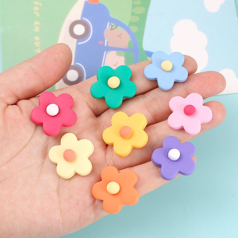 Frosted Resin Five-Petal Flower DIY Hair & Sock Accessories for Kids