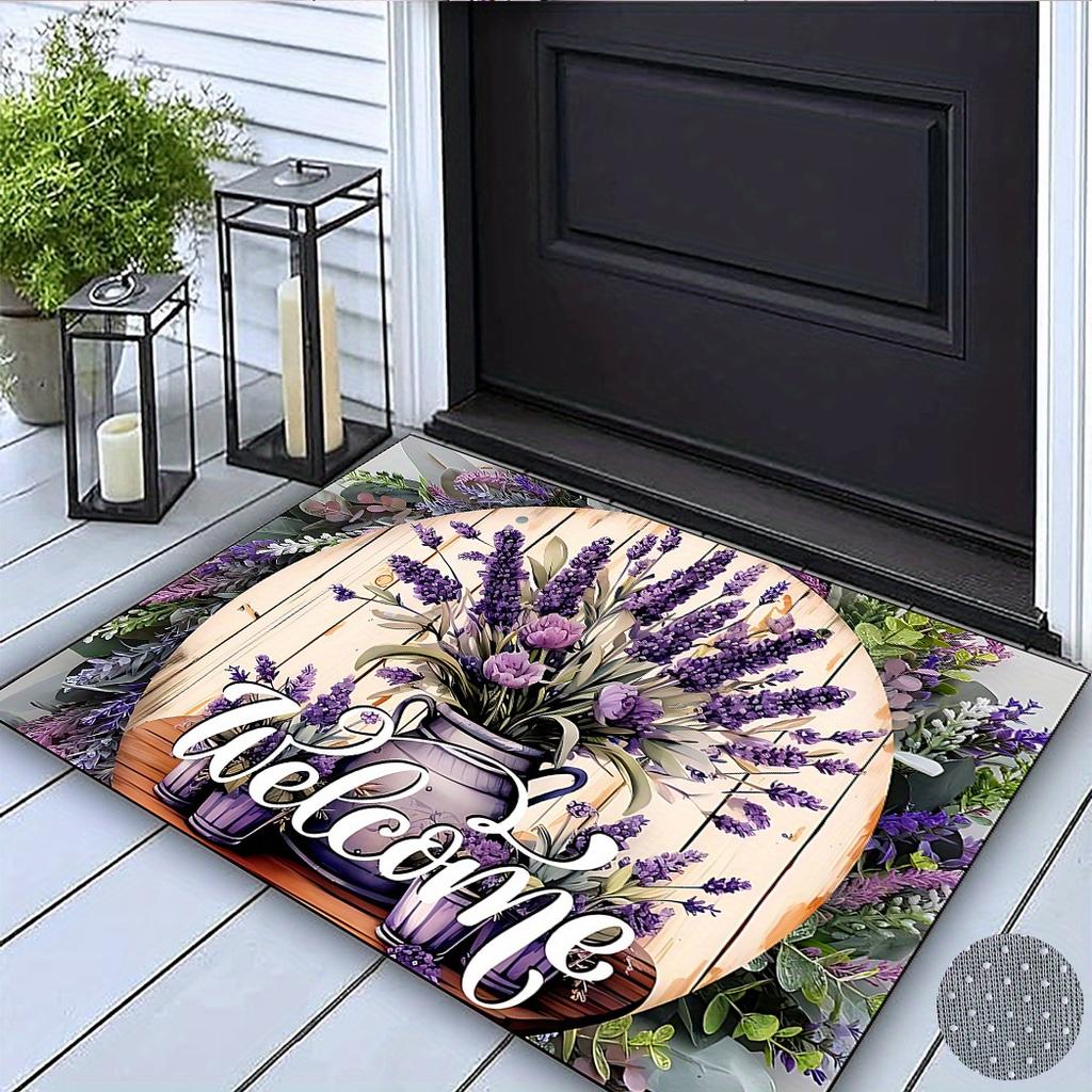 Лавандовый Приветственный Коврик для Входной Двери Прихожая Нескользящий Декоративный Коврик для Пола Домашние Декоративные Коврики