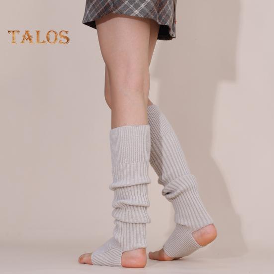 1 пара зимних гетр, теплые ребристые трикотажные полоски, эластичные трикотажные носки до щиколотки с отверстием для пятки, аксессуары 80-х для вечеринок, спорта, йоги, танцев