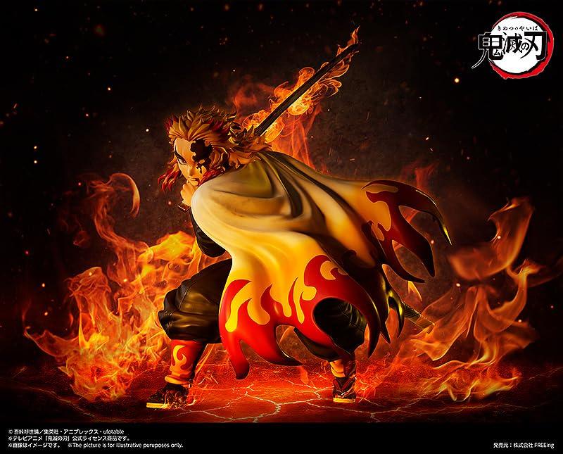 FREEing Demon Kimetsu No Yaiba Rengoku Anjuro Scale Plastic Painted Finished Figure Slayer 1/4