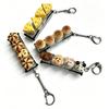 Finger Button 4 Key Mechanical Keychain Pressable Toy Mini Bread Model Pendant  Kids Gift