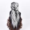 90cm Black and White Color-blocked Cashew Print Scarf for Women Fashionable Silk Scarf for Temperament Versatile Shawl Headscarf
