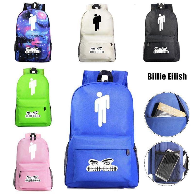 Billie Eilish Zip Opening Travel Backpack School Picnic Wear Resistant Bag