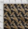 oneOone Georgette Viscose Brown Fabric Leaves Sewing Material Print Fabric By The Yard 42 Inch