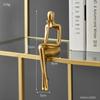 Gold Home Decor Thinker Statues Bookshelf Sculpture Decorations For Living Room Modern Figurines Shelf Table Desk Decor