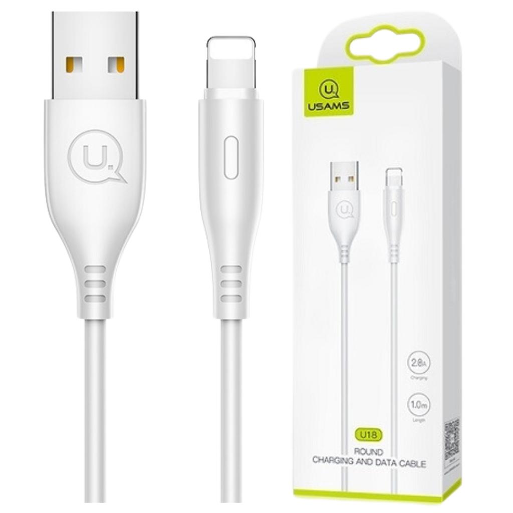 Usams Kabel U18 Lightning 2A Fast Charge1M Biały/White Sj266Usb02 (Us-Sj266)