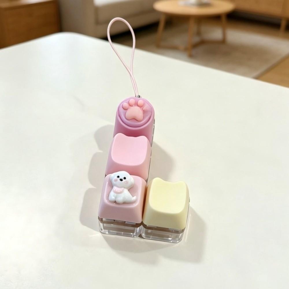 Plastic Fidget Buttons Pendant Cat Paw Fidget Clicker Keychain Pass The Boring Time