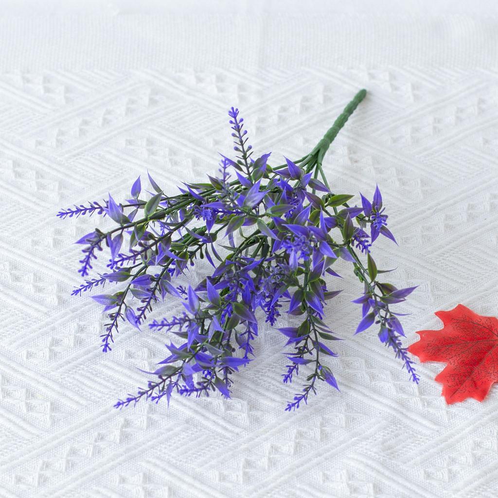 12 пучков искусственных цветов лаванды, растения с 7 гибкими стеблями, 14-дюймовые устойчивые к ультрафиолетовому излучению искусственные уличные пластиковые растения