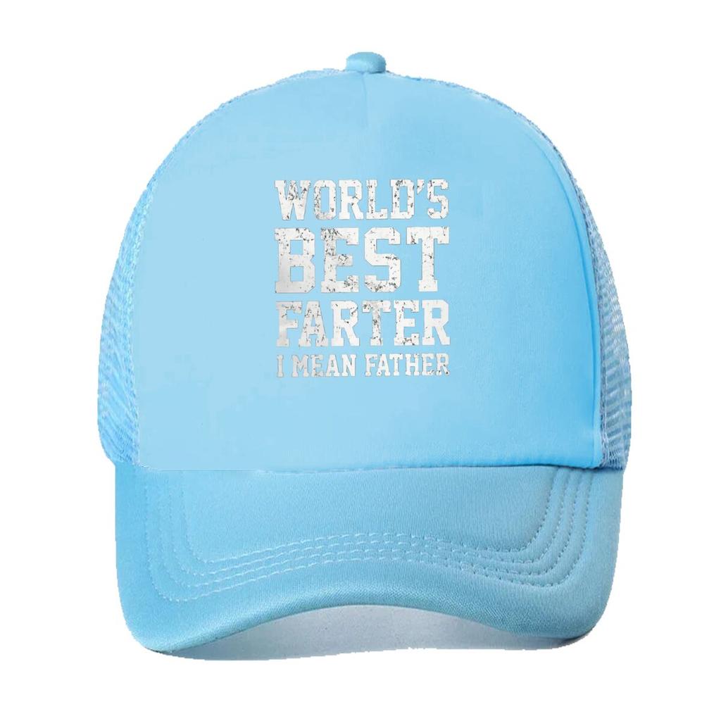 Worlds Best Farter I Mean Father Text Mesh Baseball Cap Casual Hat Outdoor  For Womens Unisex FeUnisex