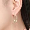 1 Pair Women Earrings Hollow Out Pin Shape Polished Electroplating Metal Lightweight Daily Life Festivals Parties Dates Ear Jewelry