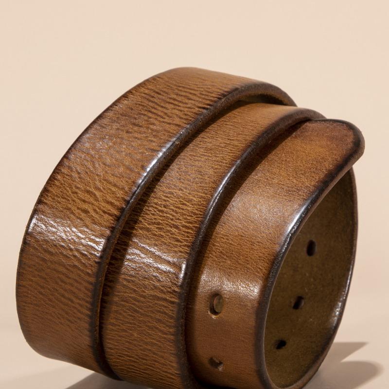 Новый мужской ремень из кожи первого слоя с пряжкой, модный ремень из коровьей кожи первого слоя в стиле ретро