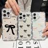 Bowknot Pattern Clear Silicone Phone Case For iPhone 16E 16 Pro Max 15 Pro 14 13 12 11 Diamond Frame Shockproof Soft Bumper Cover