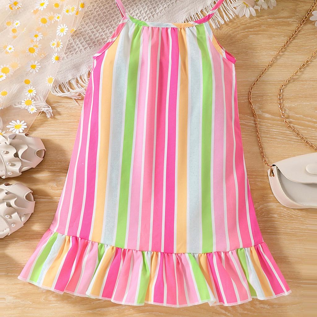 Платье-халтер в цветную полоску для девочек от 9 месяцев до 5 лет