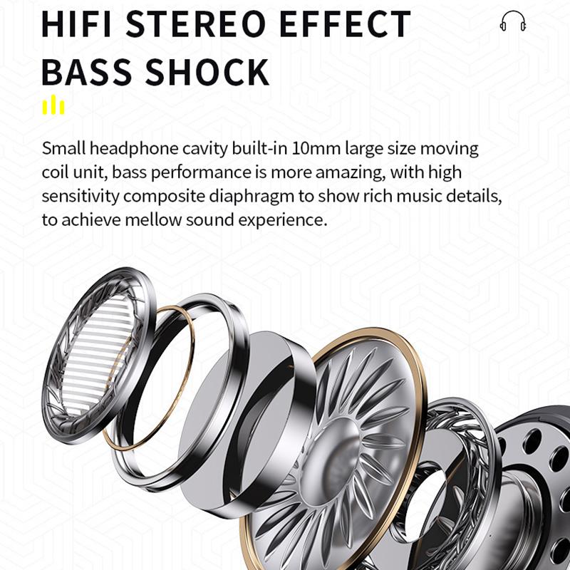 TWS Bluetooth 5.3 Наушники Беспроводные наушники Спортивная игровая гарнитура Водонепроницаемые наушники-вкладыши с шумоподавлением для iPhone