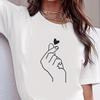 T Shirt Love Heart Cute Print Solid Crew Neck Tshirt Short Sleeve Casual Every Day Top For All Season Unisexs Clothing