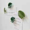 4Pcs Simulation of Leaves Fridge Magnet Artistic Fresh Bamboo Magnetic Stickers Creative Stereo Ins Wind Kitchen Home Decoration