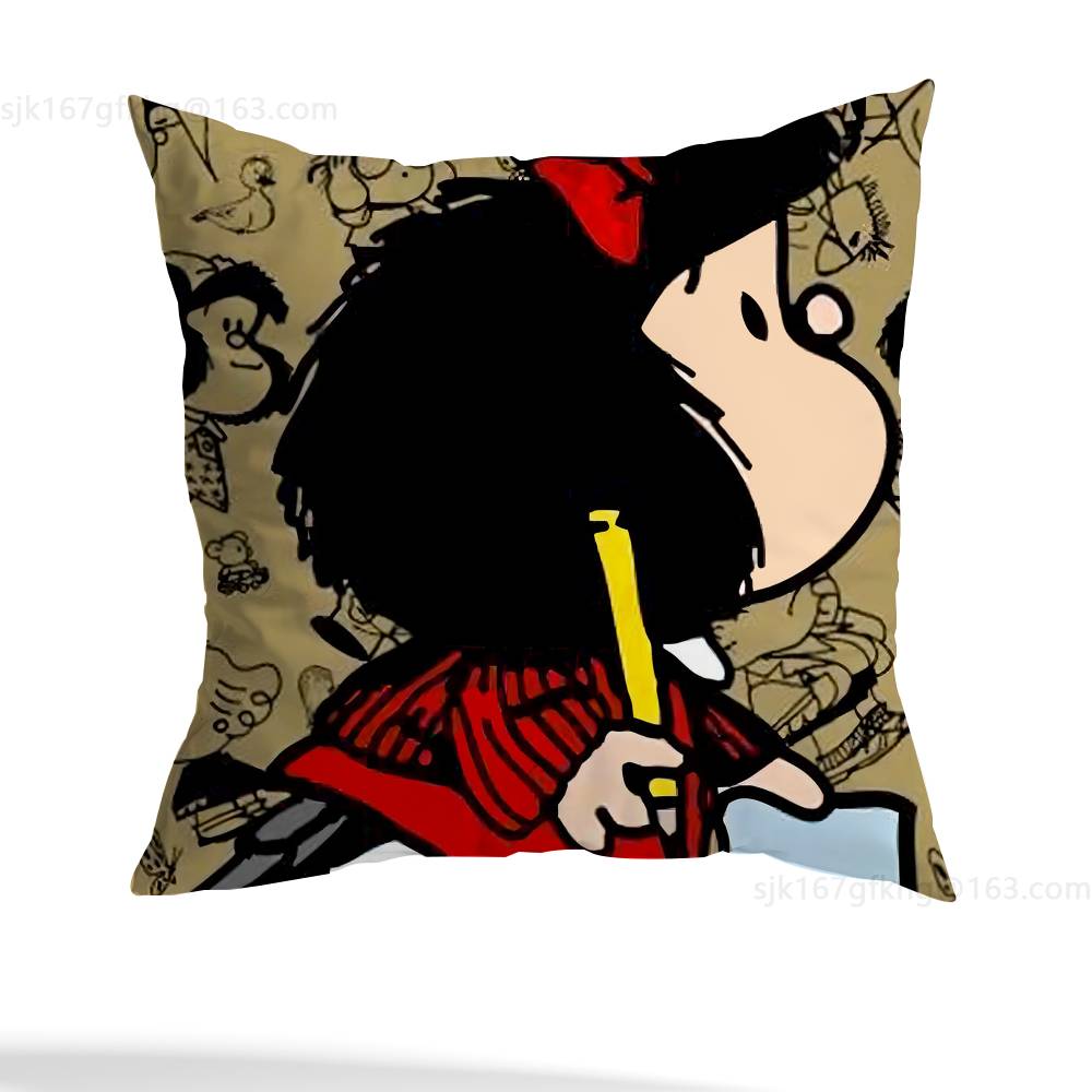 Cute M-Mafalda Pillow Case Pillow Case Living Room Sofa Cushion Cover Suitable For Home Bedroom Room Decoration