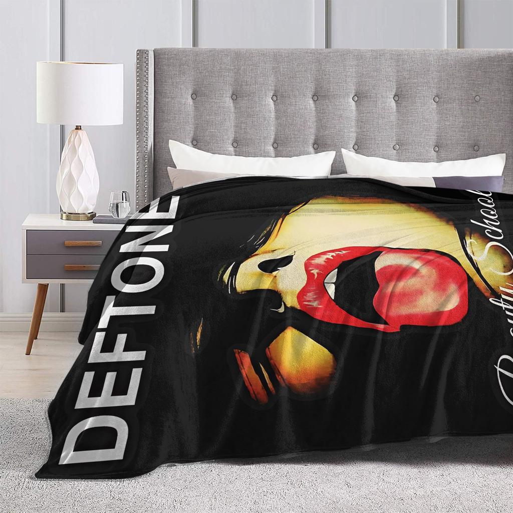 D-Deftoness Плед в стиле Ню-метал Супермягкий Фланелевый Для Детей Взрослых Авиаперелеты Путешествия Гостиная Уличный Стиль Покрытие для Дивана-кровати