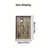 1pc Wooden Metal Key Hook Board Home Wall Decoration Living Room Entrance Storage Rack